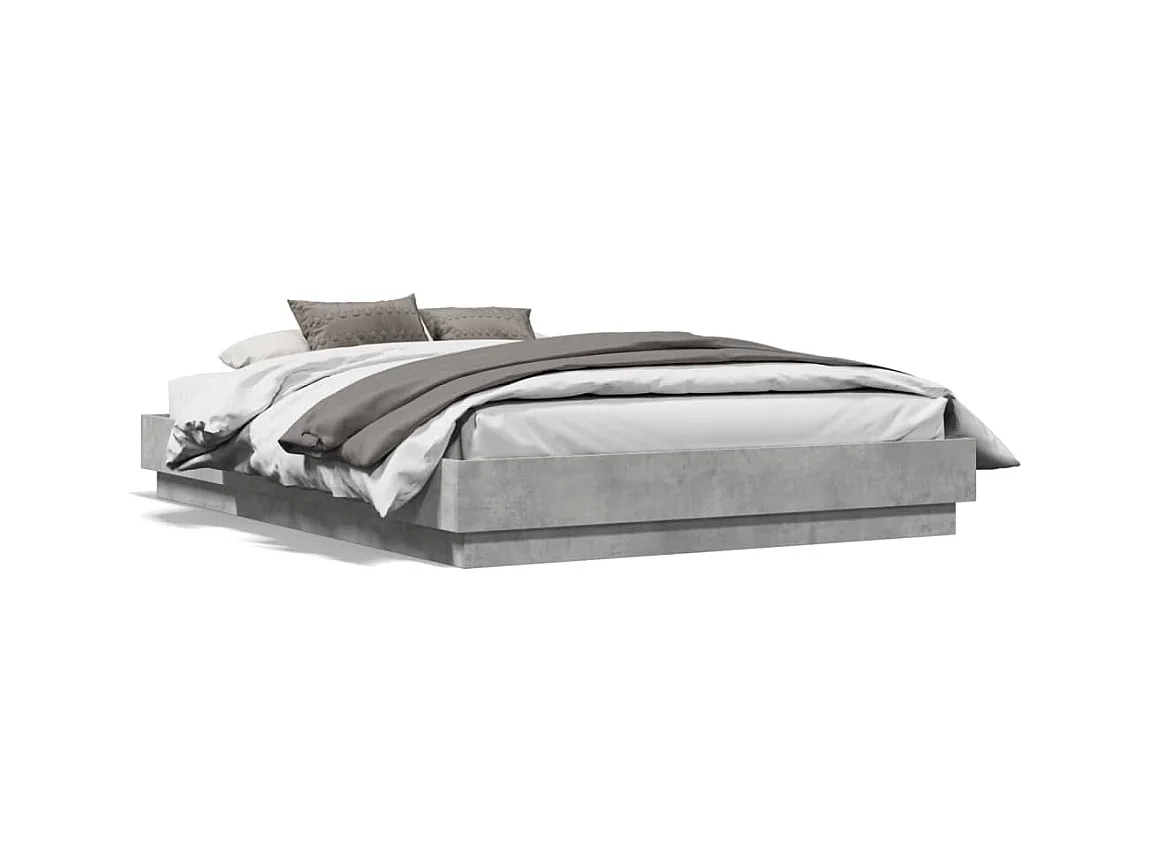 Estrutura de cama 140x190 cm derivados de madeira cinza cimento