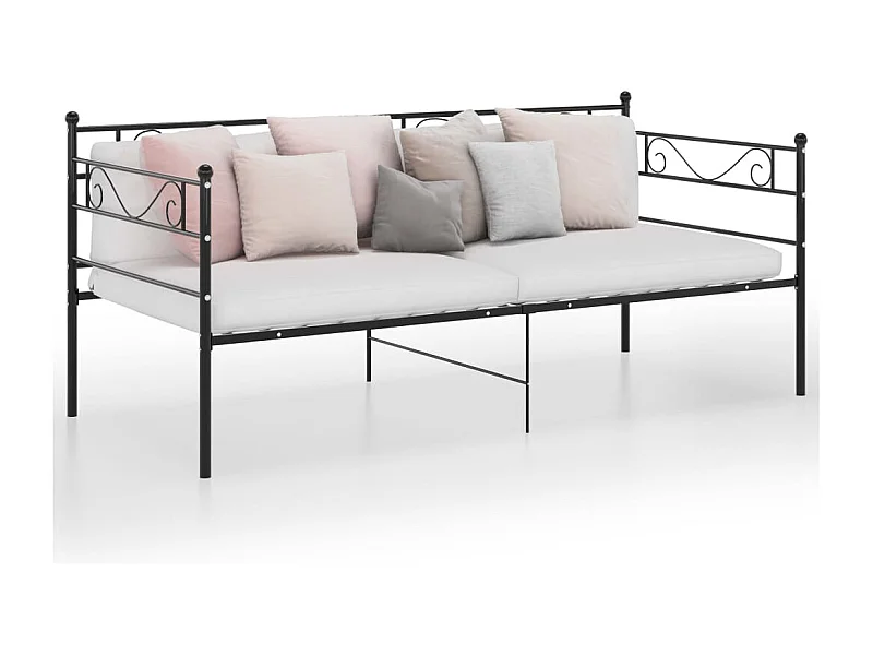 Sofá-cama 90x200 cm metal preto