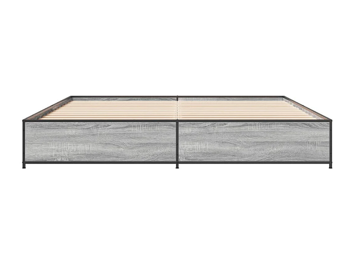 Cadre de lit sonoma gris 180x200 cm bois d'ingénierie et métal