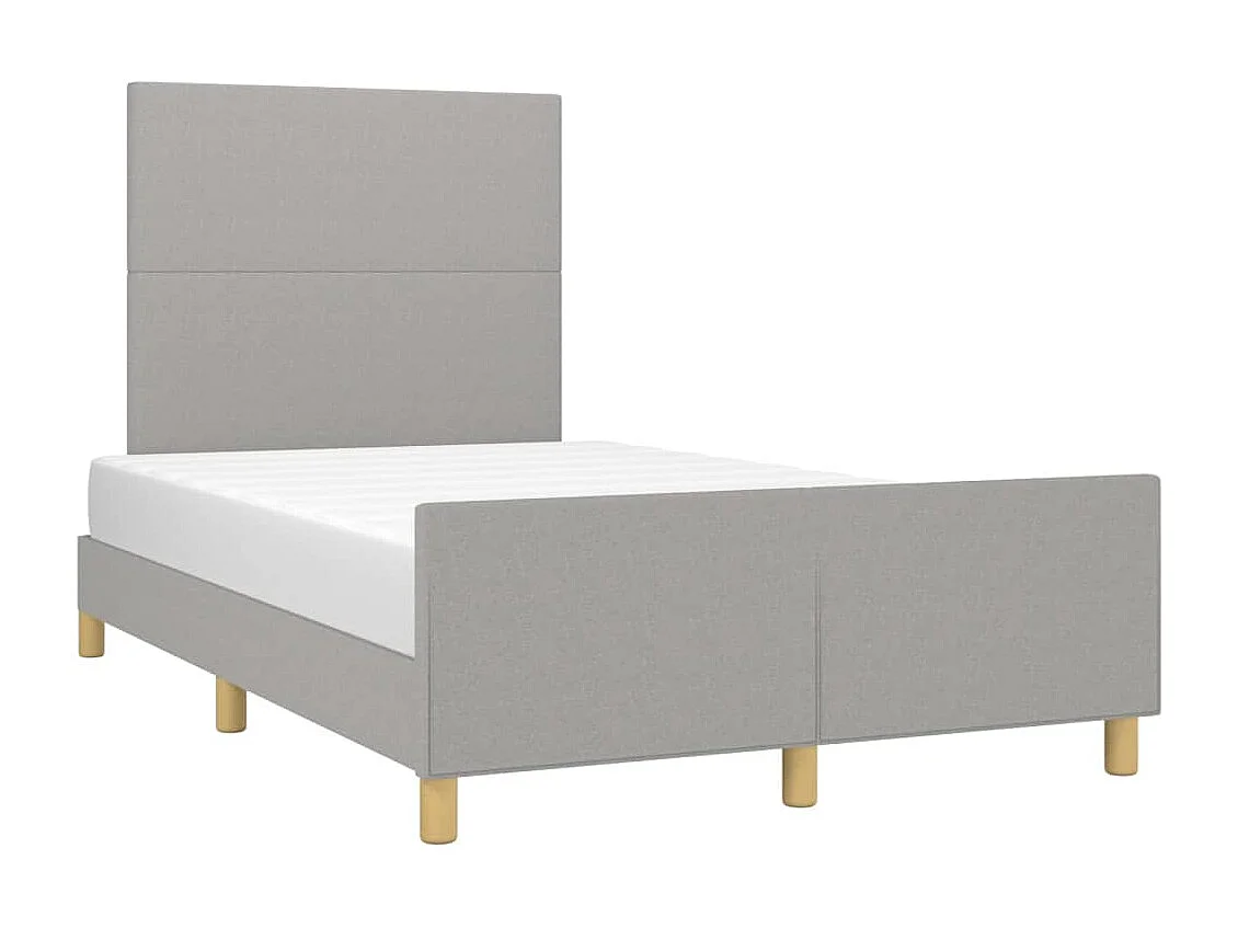 Estrutura de cama com cabeceira 120x190 cm tecido cinza-claro