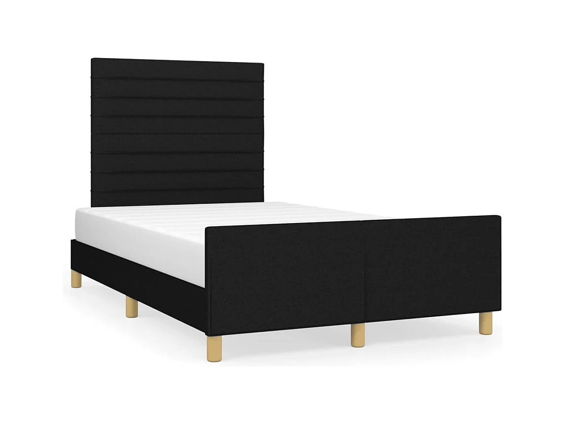 Cadre de lit avec tête de lit noir 120x190 cm tissu
