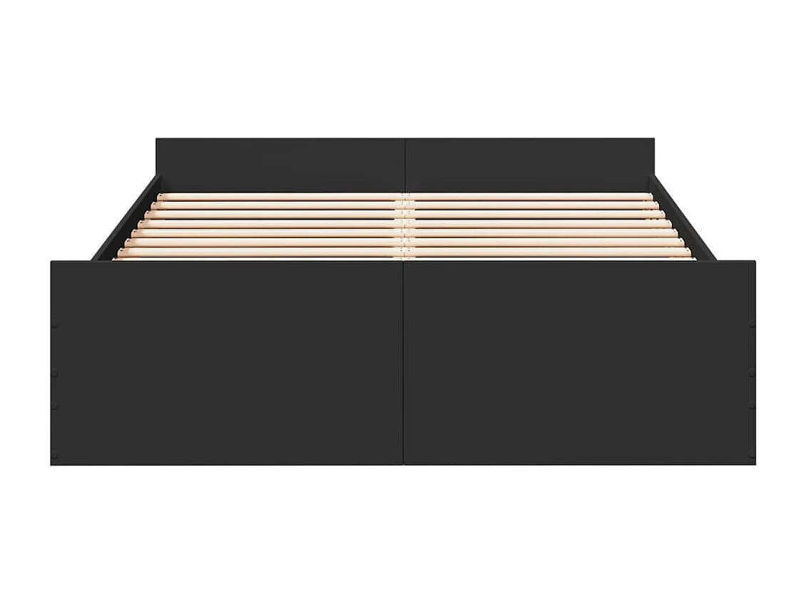 Estrutura de cama c/ gavetas 135x190 cm derivados madeira preto