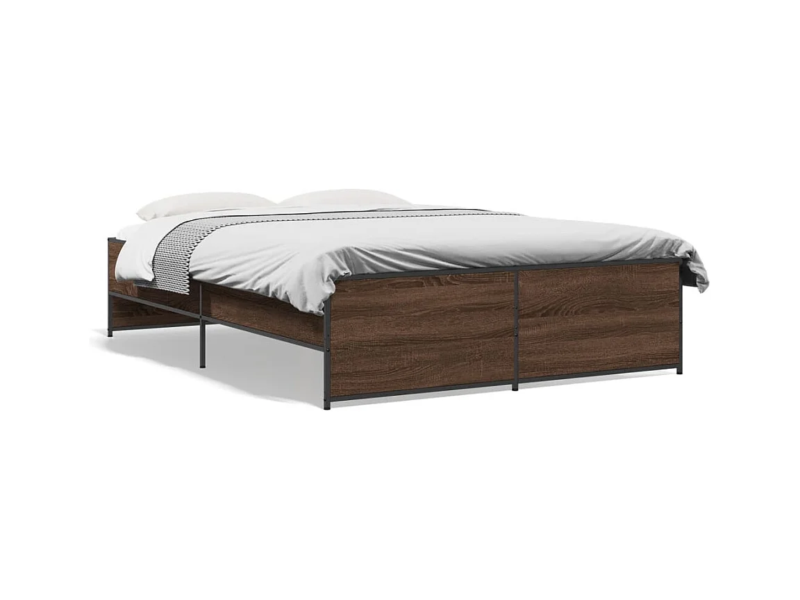 Estrutura de cama 140x190cm derivados madeira/metal