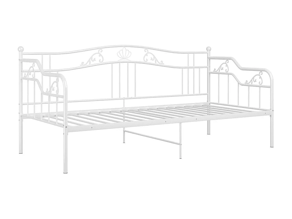 Estructura de sofá cama de metal blanco 90x200 cm