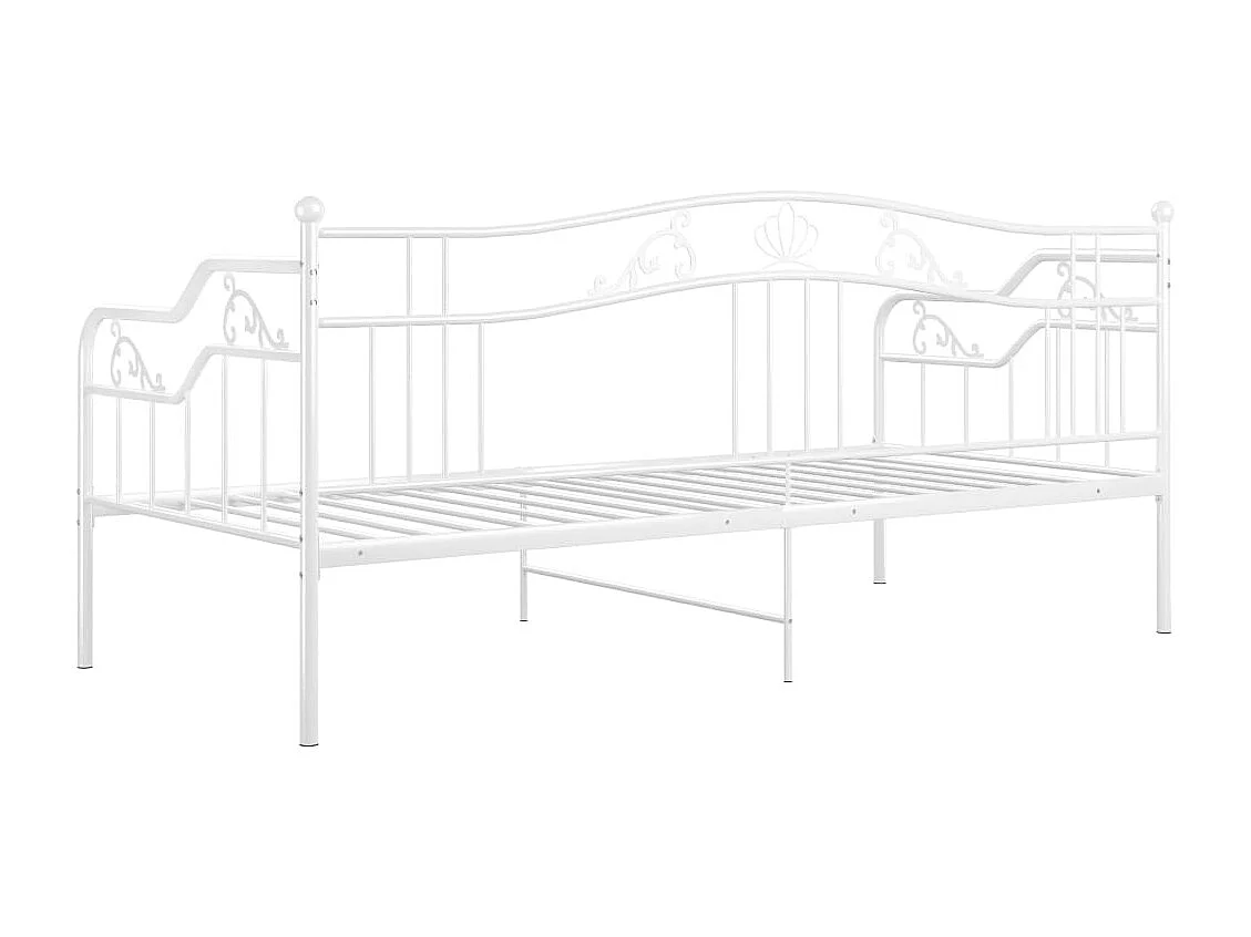 Estructura de sofá cama de metal blanco 90x200 cm
