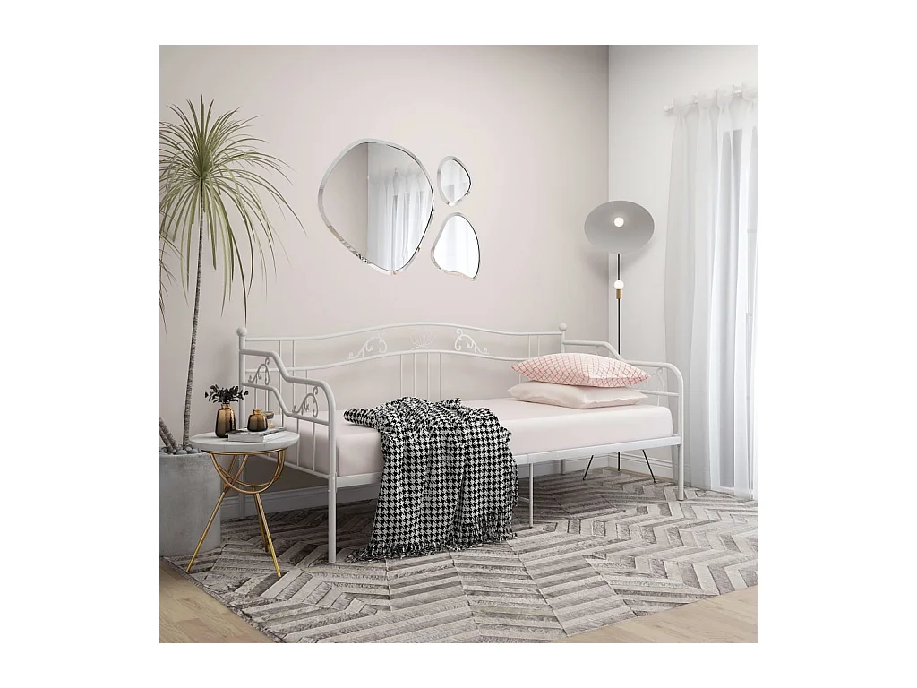Sofá-cama 90x200 cm metal branco