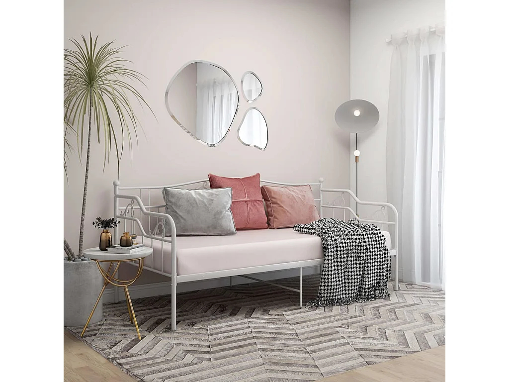 Sofá-cama 90x200 cm metal branco