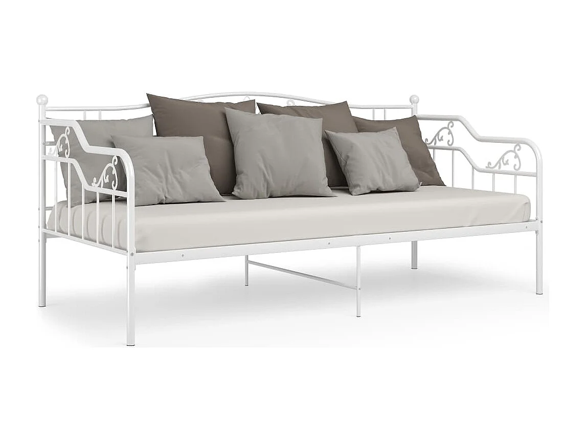 Sofá-cama 90x200 cm metal branco