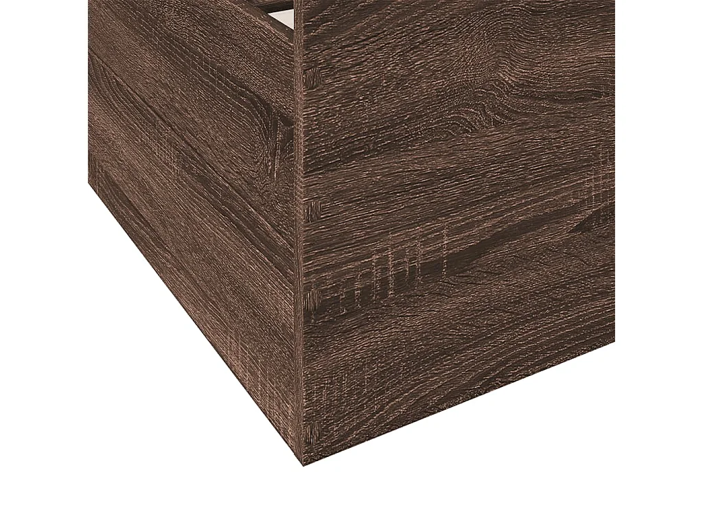 Cama con cajones madera de ingeniería marrón roble 135x190 cm
