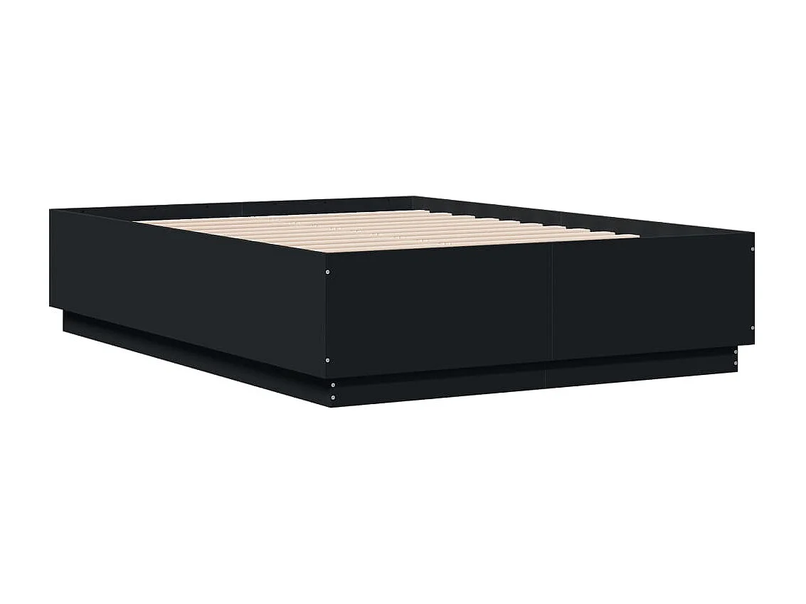 Estructura de cama madera de ingeniería negra 120x190 cm
