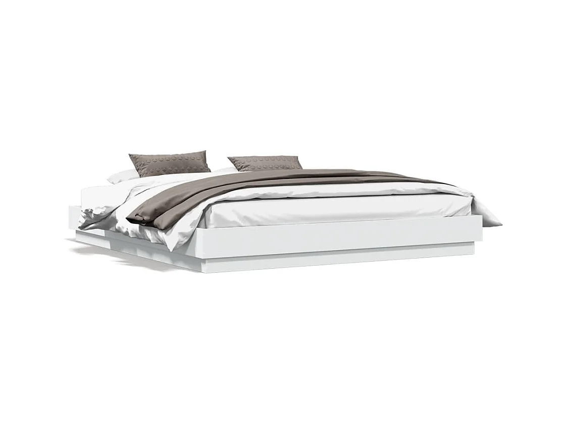 Estrutura de cama 180x200 cm derivados de madeira branco