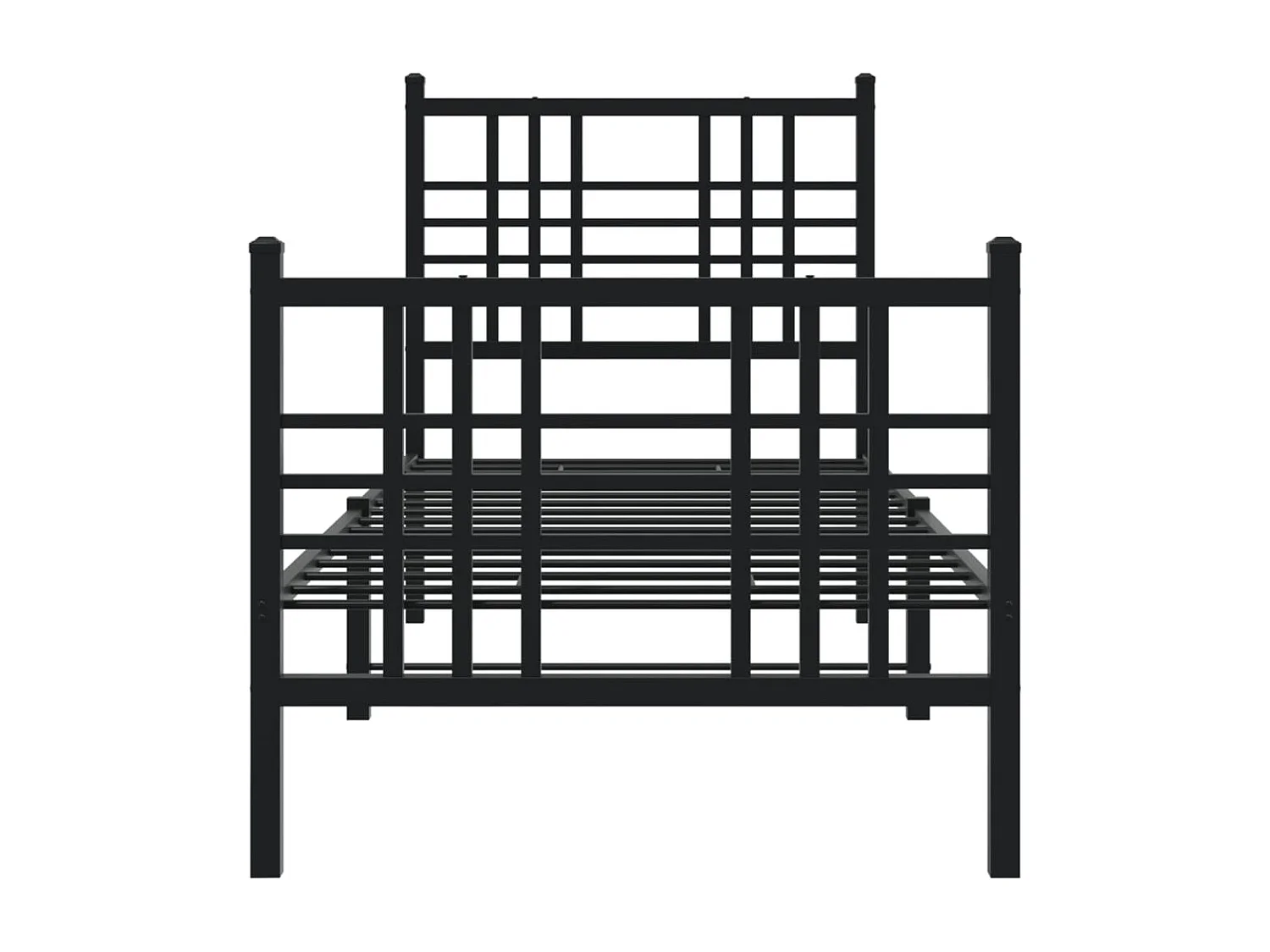 Estructura de cama con cabecero y estribo metal negro 75x190 cm
