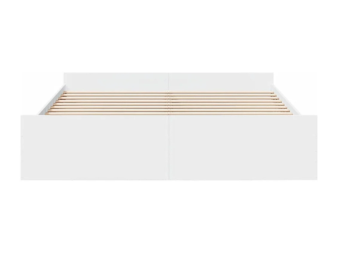 Estructura cama con cajones madera ingeniería blanca 200x200 cm