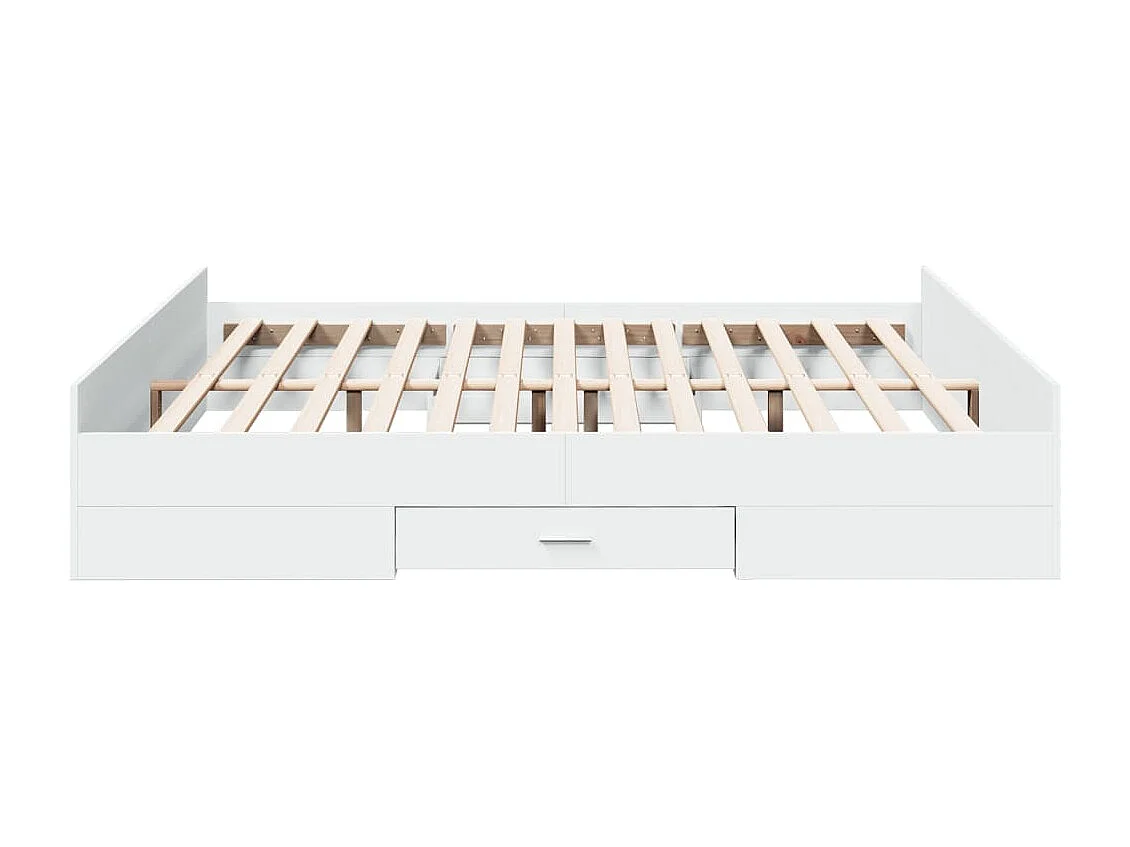 Estructura cama con cajones madera ingeniería blanca 200x200 cm