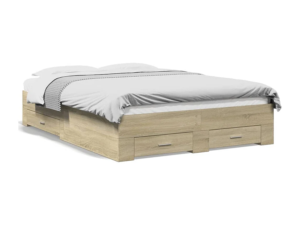 Cama con cajones madera de ingeniería roble Sonoma 120x190 cm