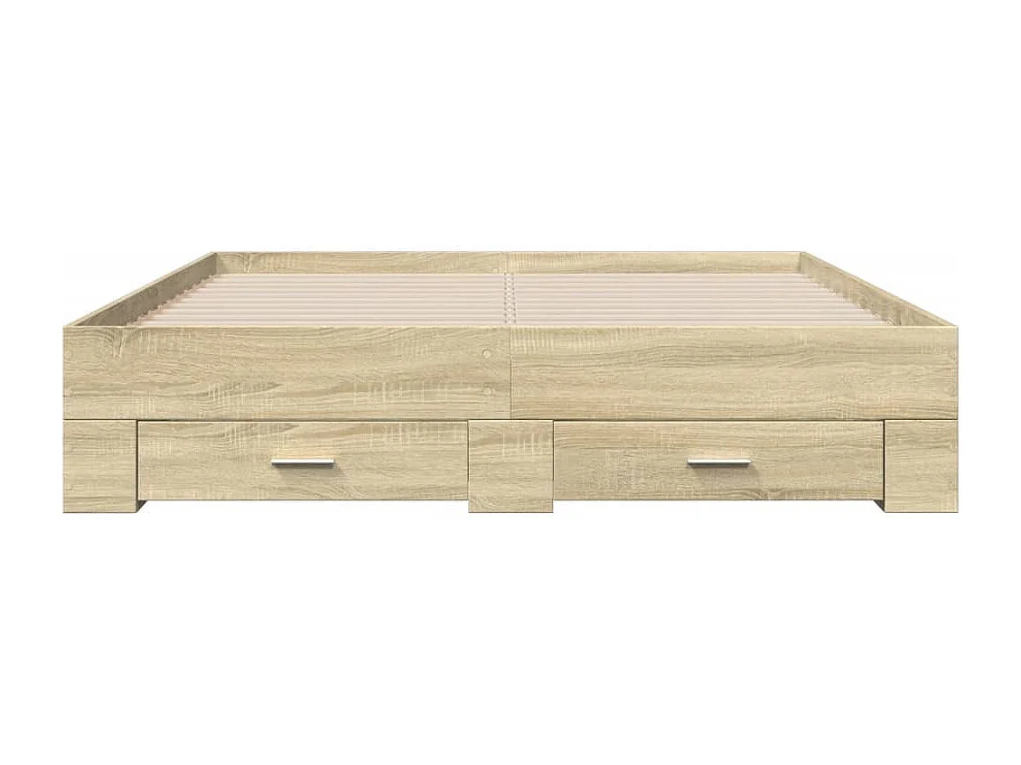 Cadre de lit et tiroirs chêne sonoma 140x200 cm bois ingénierie