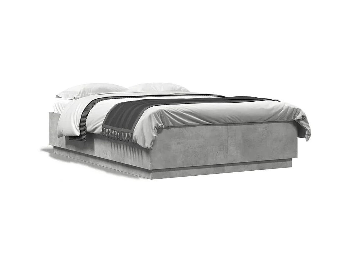 Estrutura de cama 120x200 cm derivados de madeira cinza cimento