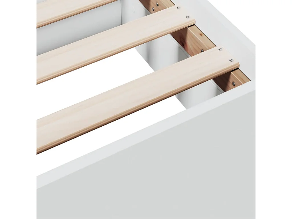 Estructura cama con cajones madera ingeniería blanca 160x200 cm