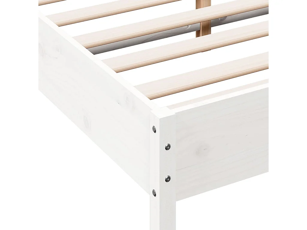 Estructura de cama de madera maciza de pino blanco 140x190 cm