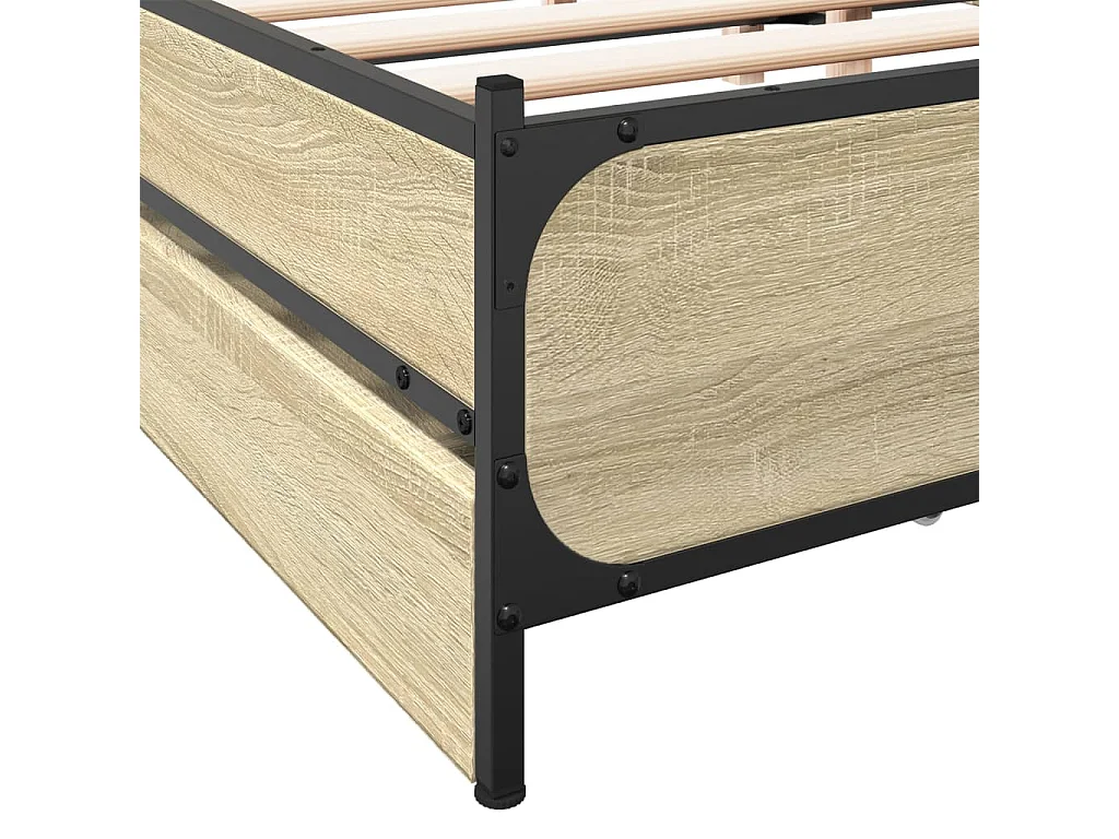 Cadre de lit et tiroirs chêne sonoma 120x190 cm bois ingénierie