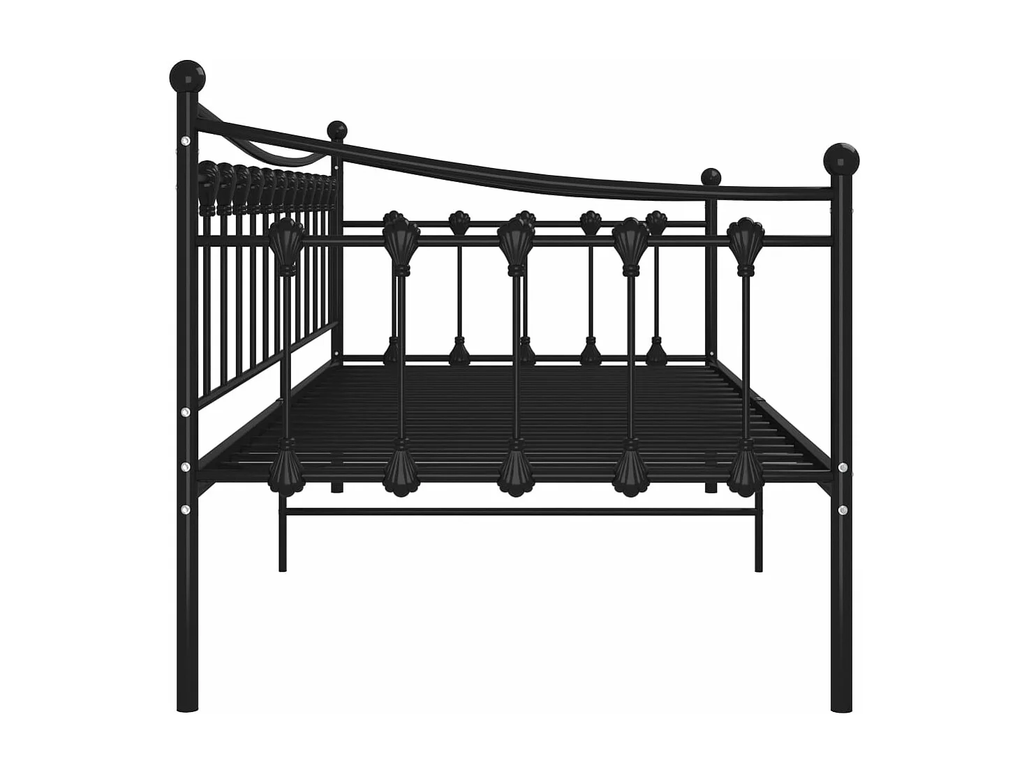 Sofá-cama 90x200 cm metal preto