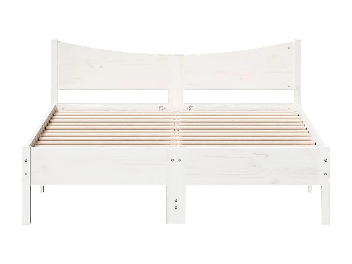 Cadre de lit Blanc 135x190 cm Bois de pin massif