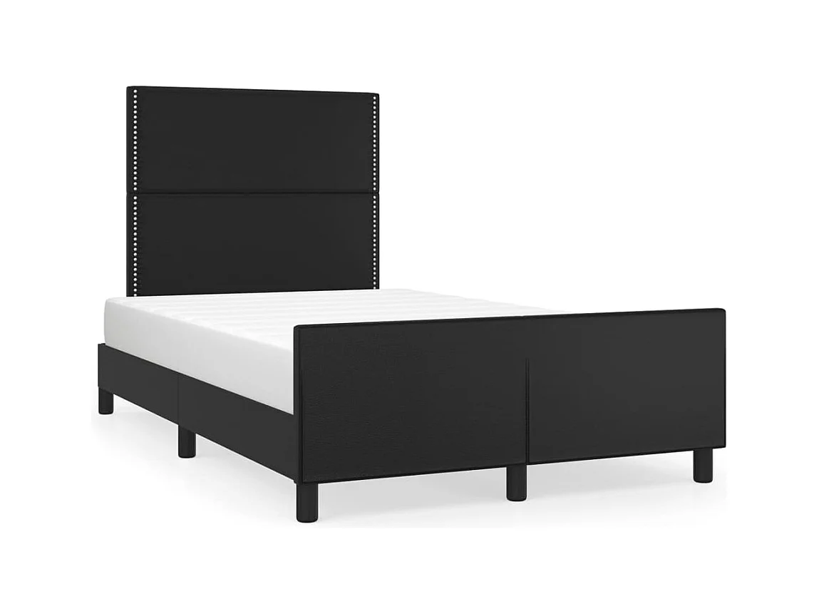 Cadre de lit avec tête de lit noir 120x190 cm similicuir