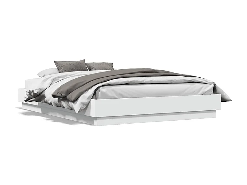 Estrutura de cama 135x190 cm derivados de madeira branco