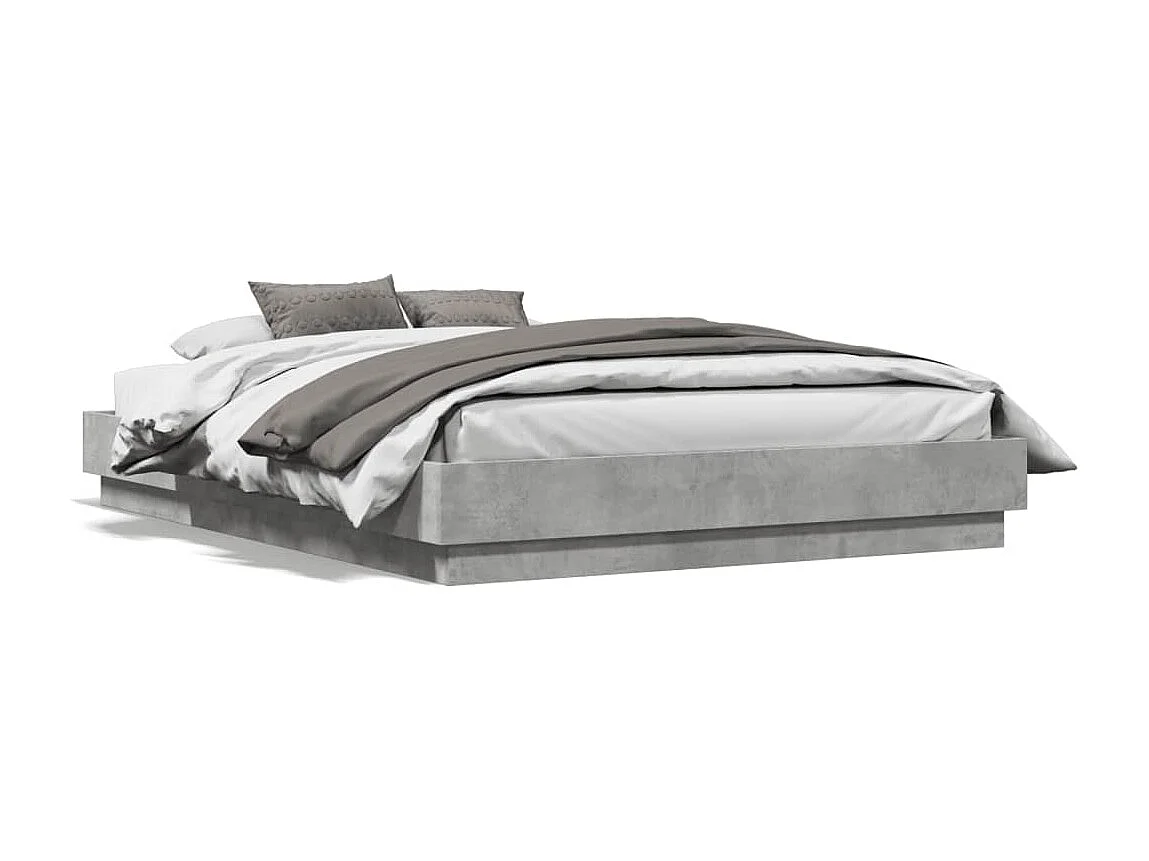 Estrutura de cama 120x190 cm derivados de madeira cinza cimento