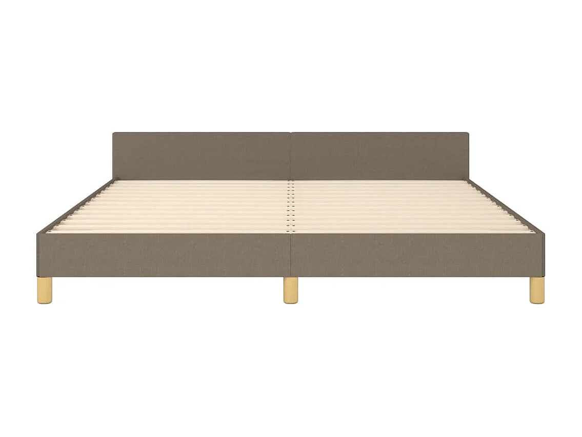 Cadre de lit avec tête de lit Taupe 180x200 cm Tissu