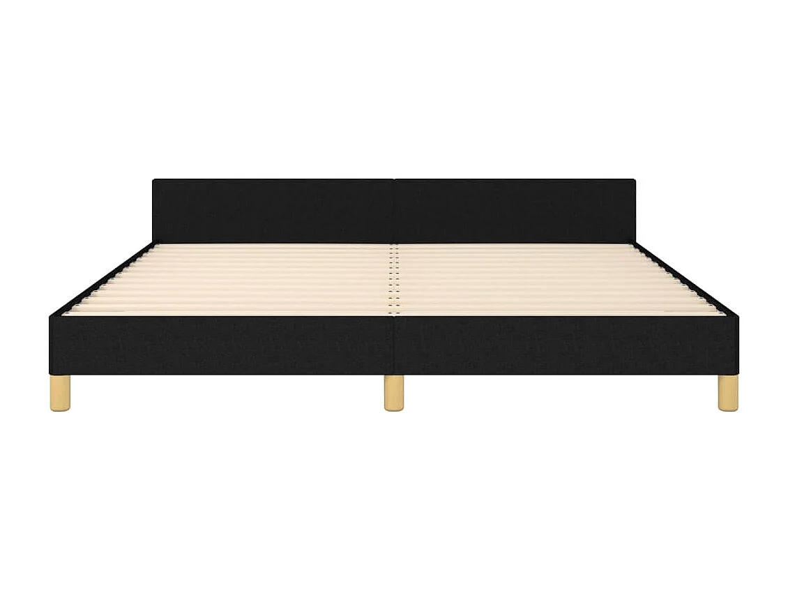 Estructura de cama con cabecero de tela negro 160x200 cm