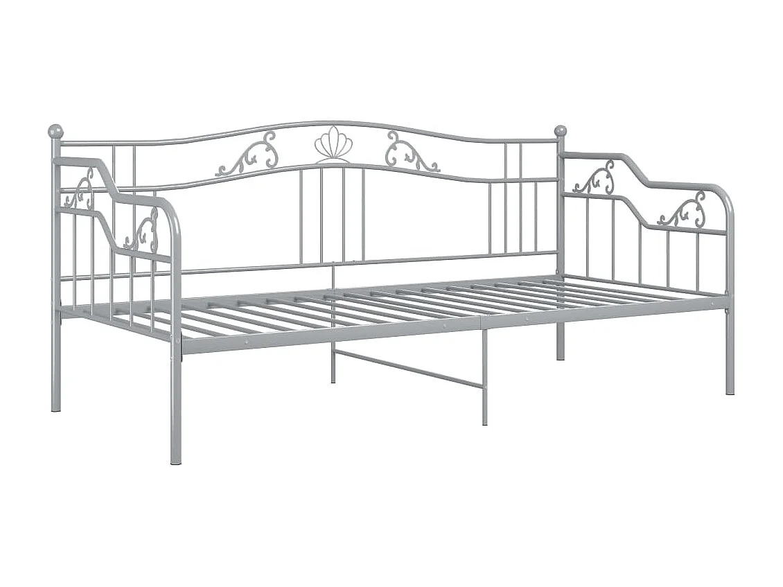 Estructura de sofá cama de metal gris 90x200 cm