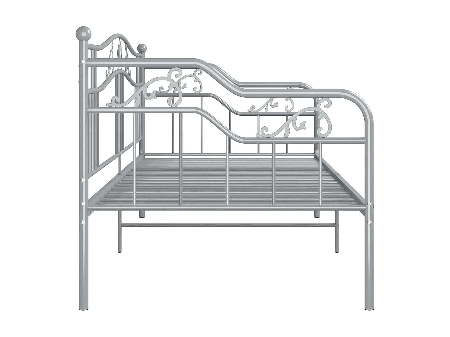 Estructura de sofá cama de metal gris 90x200 cm
