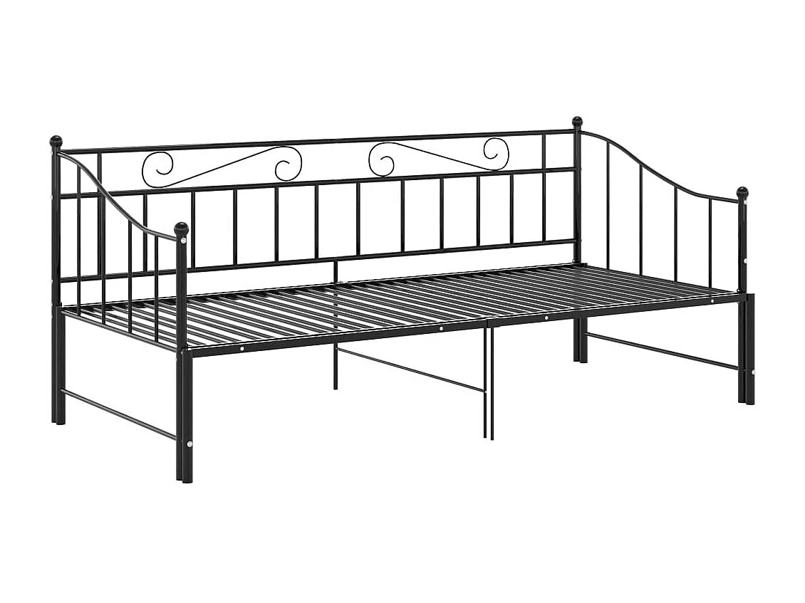 Estrutura sofá-cama de puxar 90x200 cm metal preto