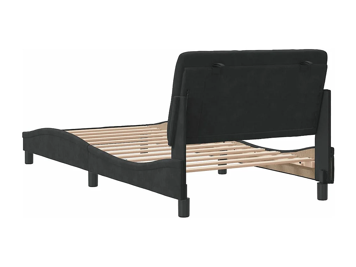 Estructura de cama con cabecero de terciopelo negro 100x200 cm