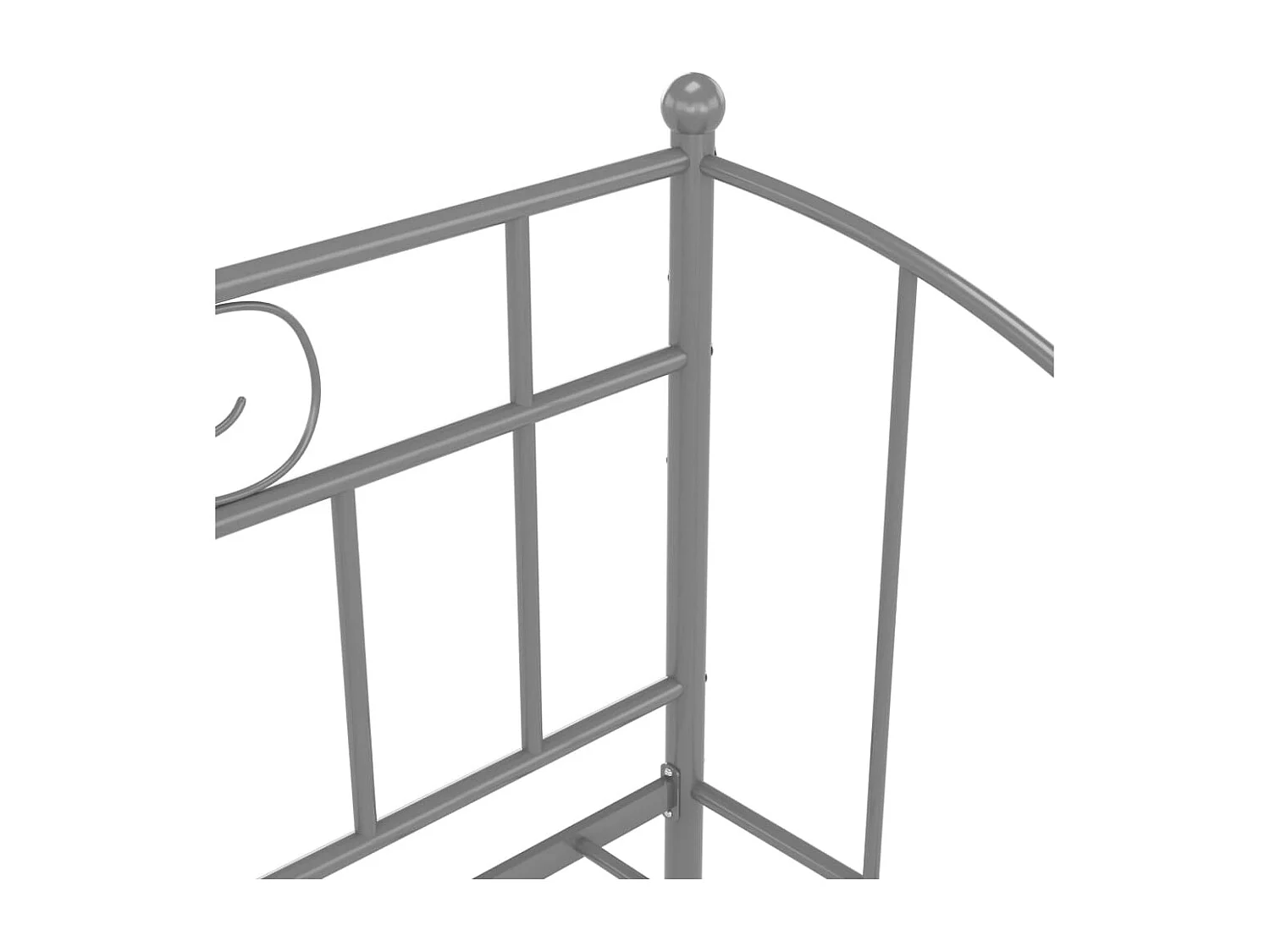 Cadre de canapé-lit extensible Gris Métal 90x200 cm