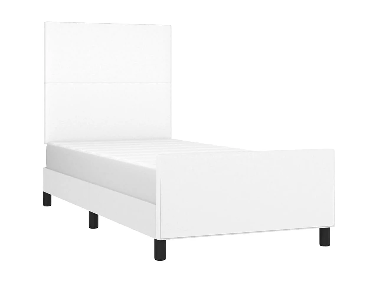 Cadre de lit avec tête de lit Blanc 80x200 cm Similicuir