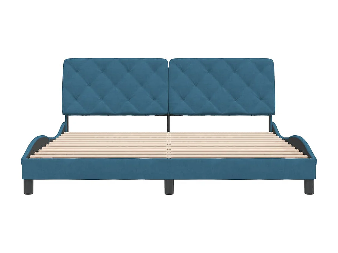 Estrutura de cama c/ cabeceira 180x200 cm veludo azul