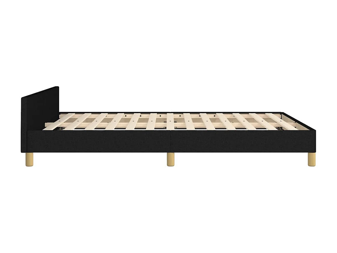 Estructura de cama con cabecero de tela negro 140x190 cm