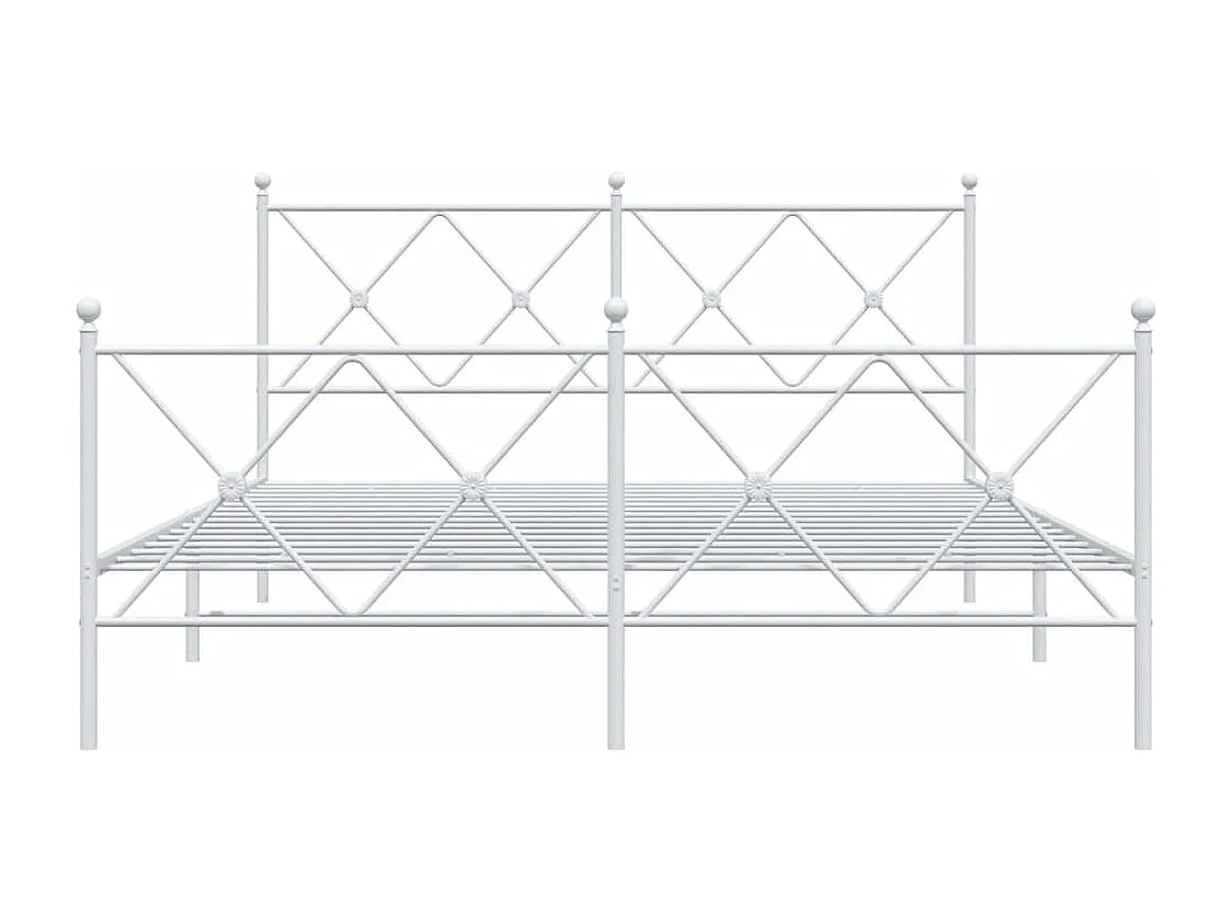 Estructura cama metal con cabecero y estribo blanco 150x200 cm