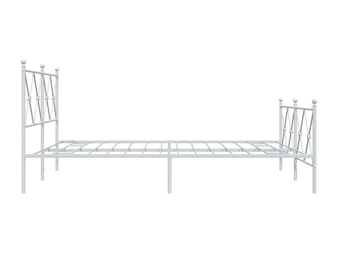 Estructura cama metal con cabecero y estribo blanco 150x200 cm