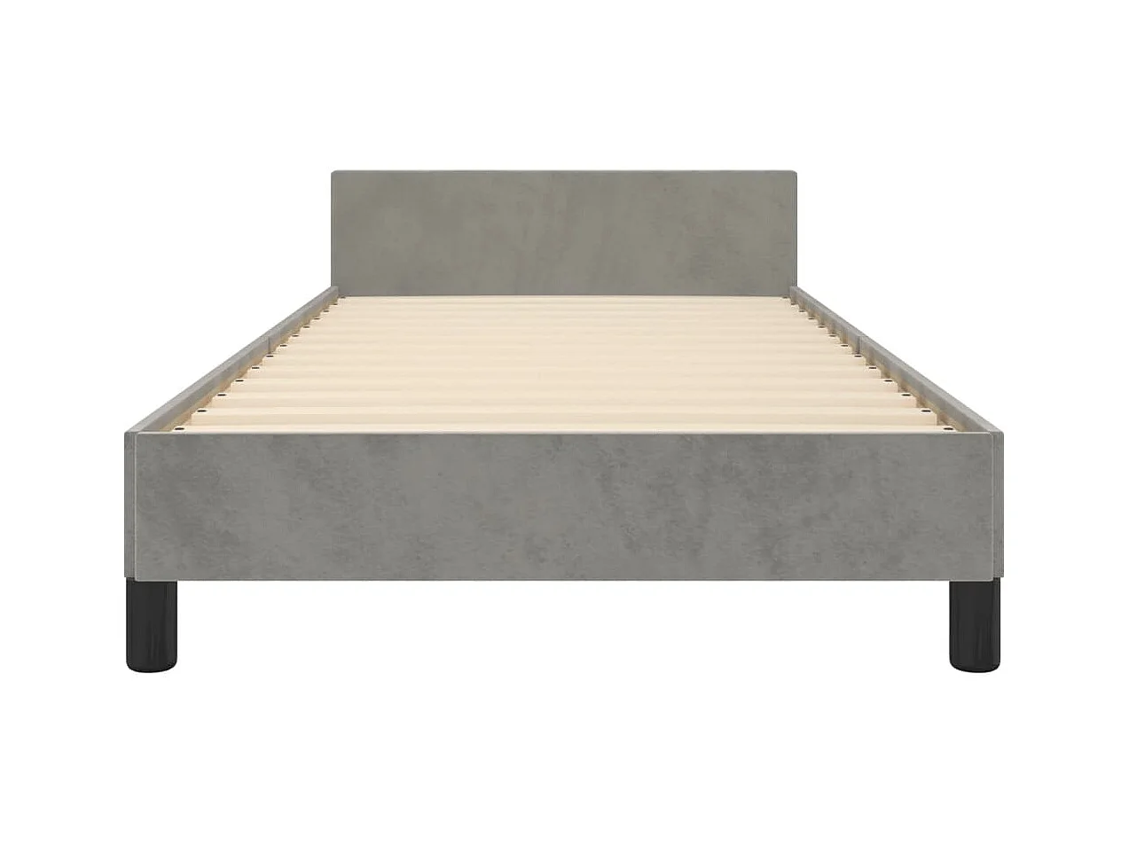 Estructura de cama con cabecero terciopelo gris claro 90x200 cm