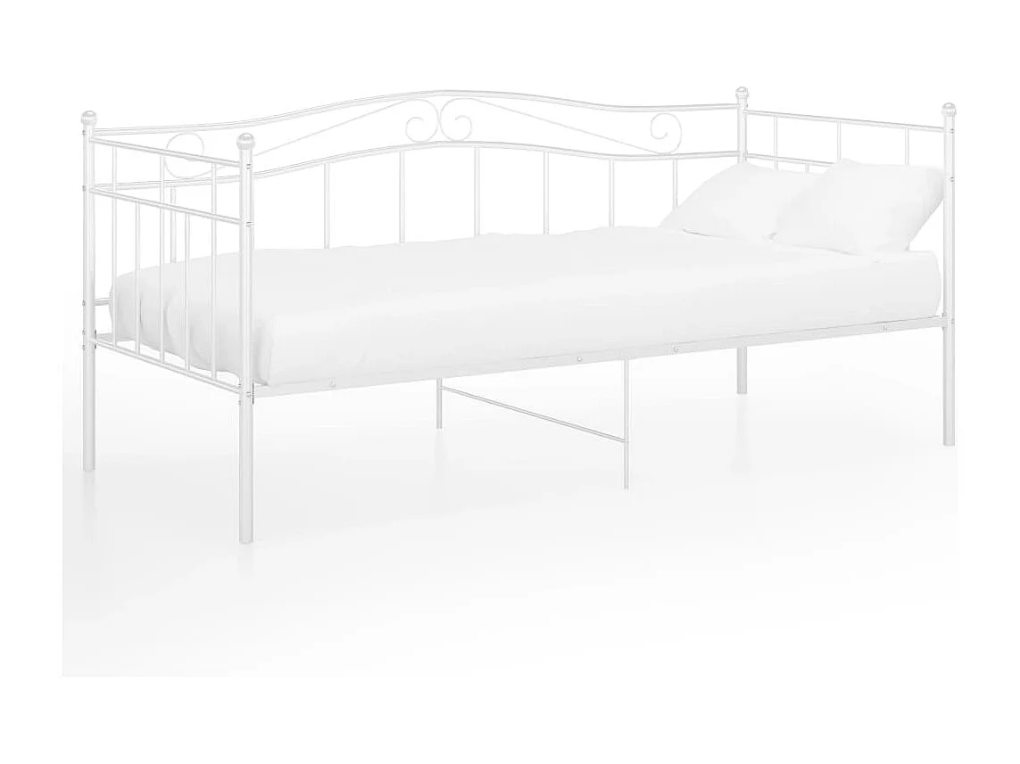 Estructura de sofá cama de metal blanco 90x200 cm