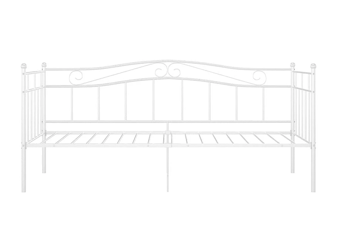Estructura de sofá cama de metal blanco 90x200 cm