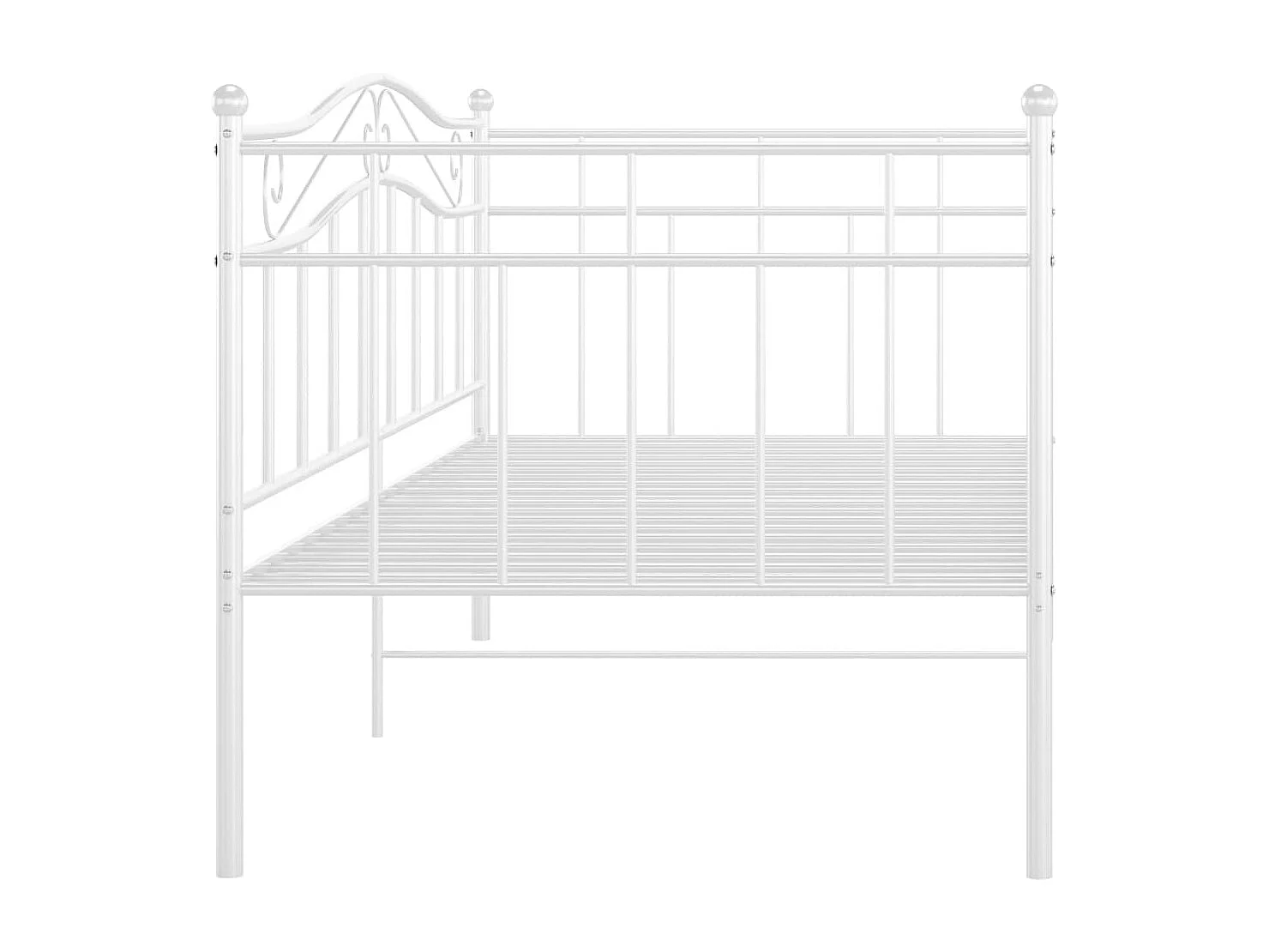 Estructura de sofá cama de metal blanco 90x200 cm