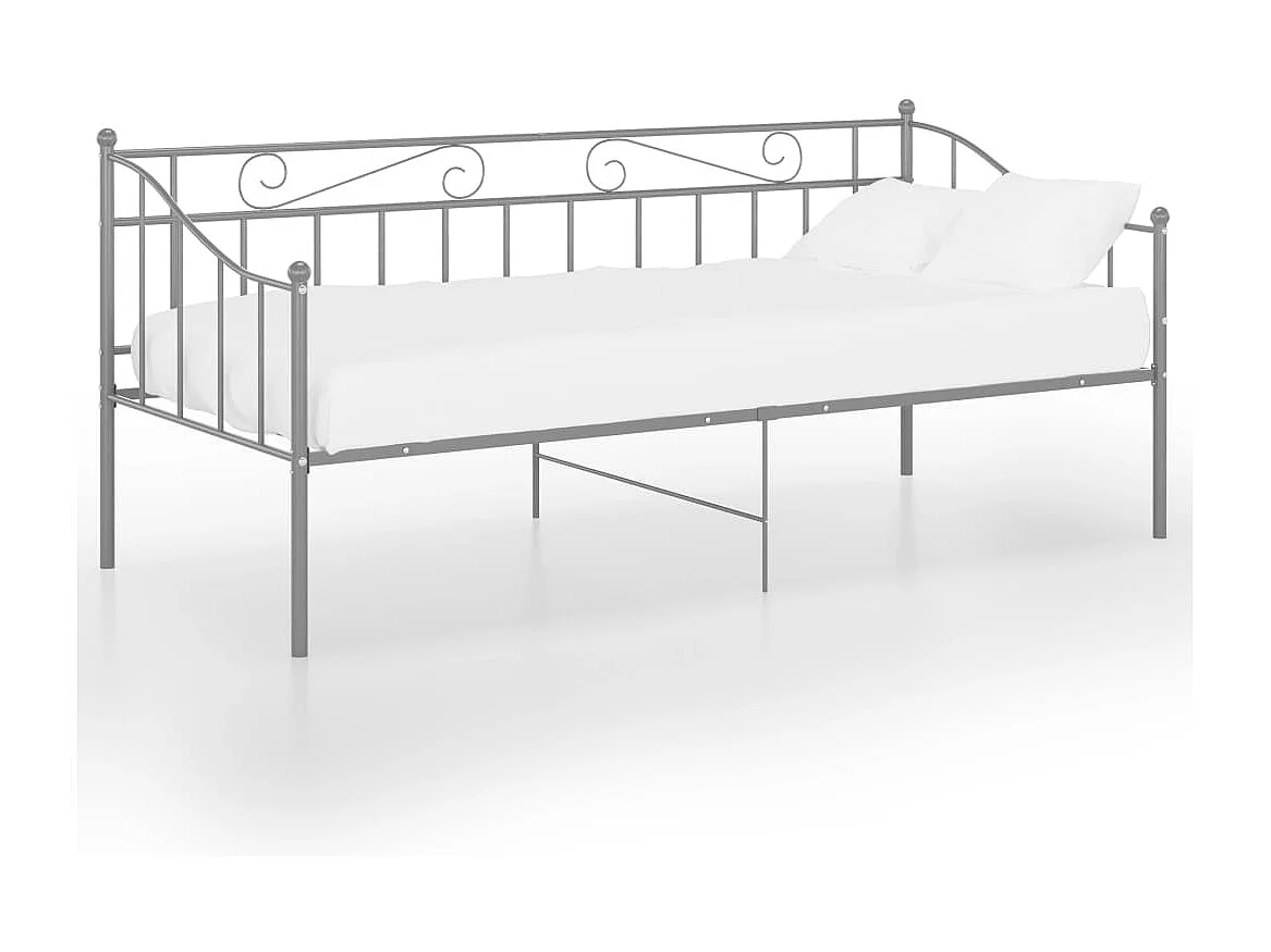 Estructura de sofá cama de metal gris 90x200 cm