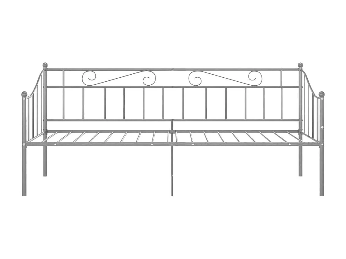 Estructura de sofá cama de metal gris 90x200 cm