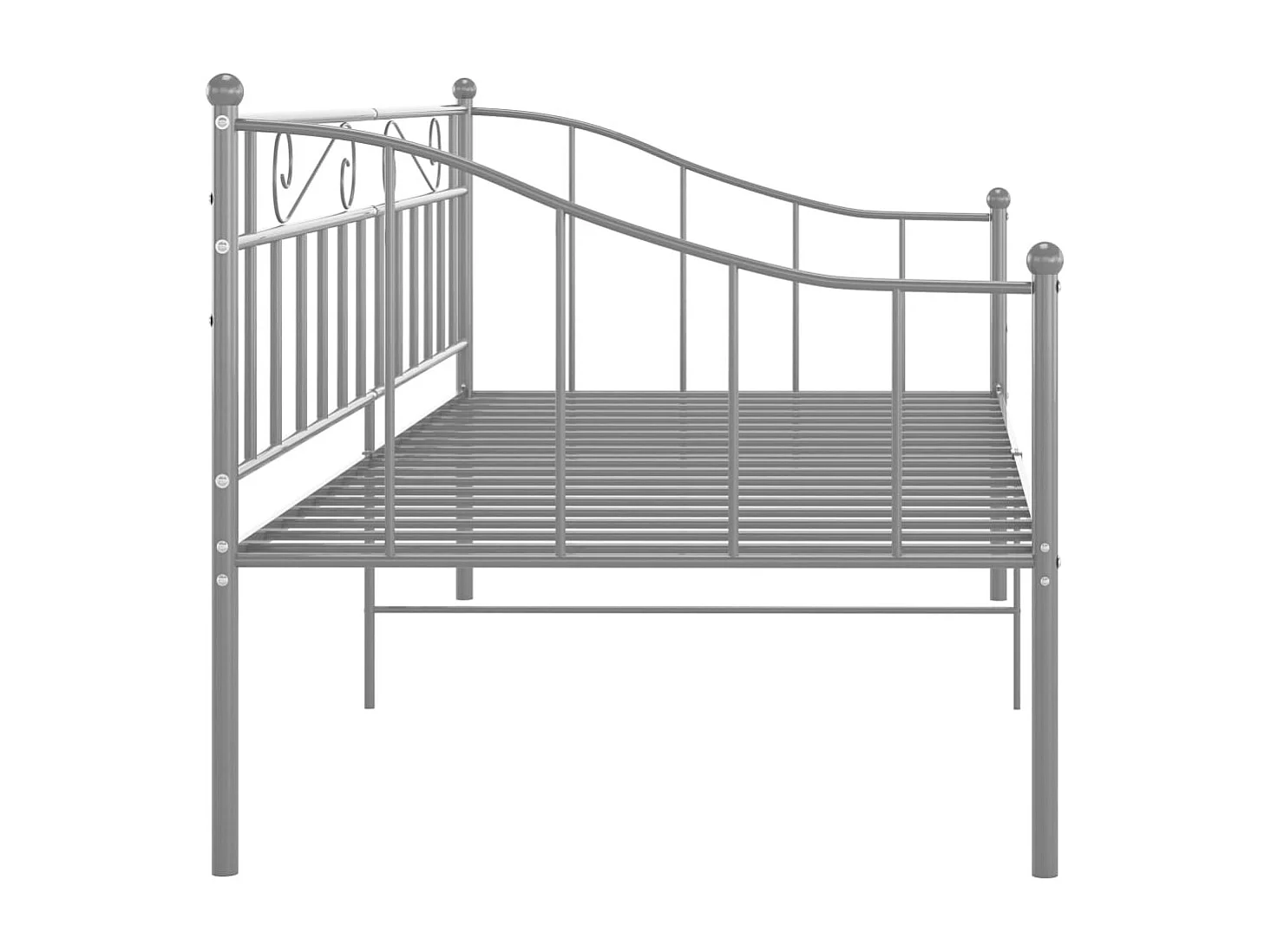 Estructura de sofá cama de metal gris 90x200 cm