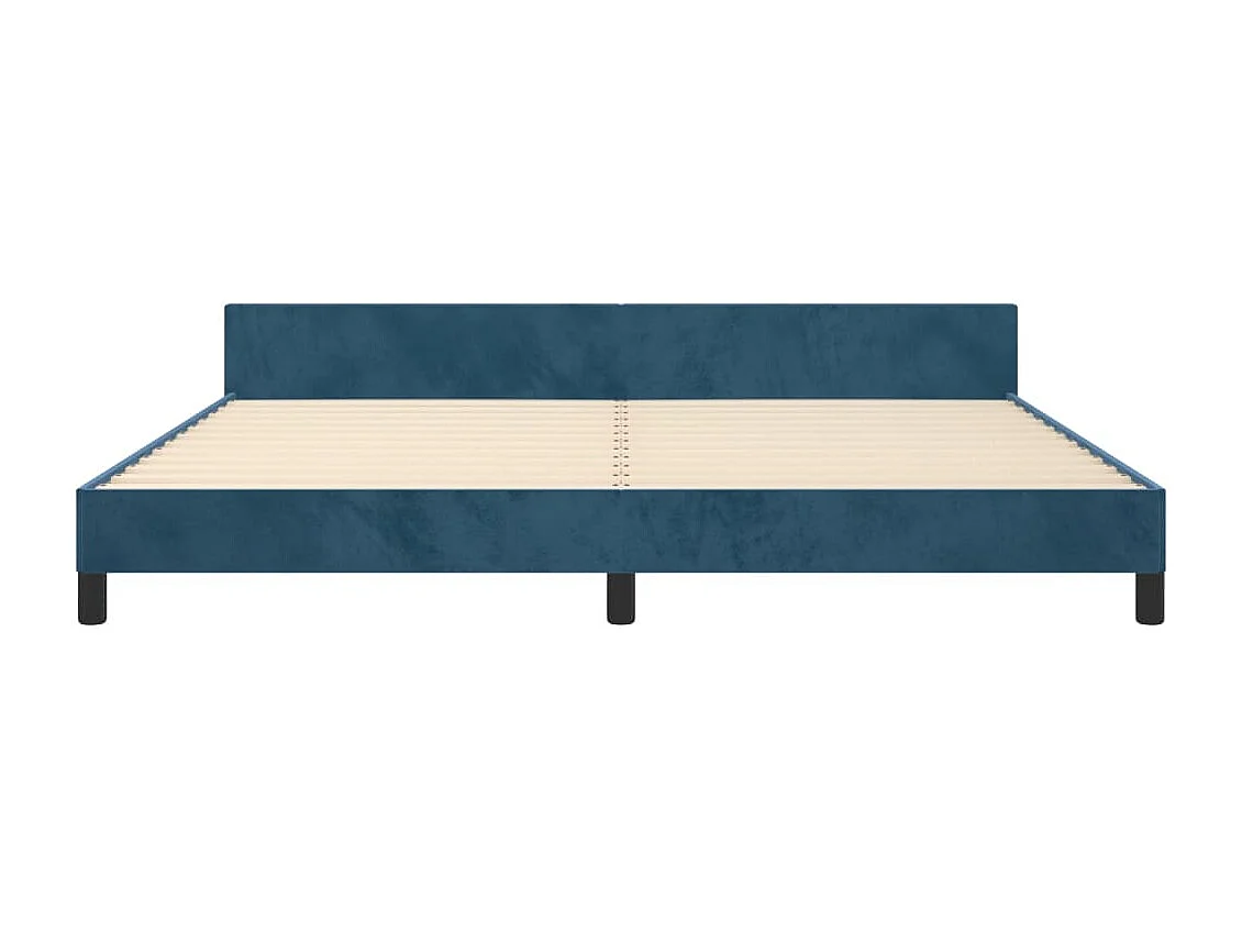 Estructura cama con cabecero terciopelo azul oscuro 200x200 cm