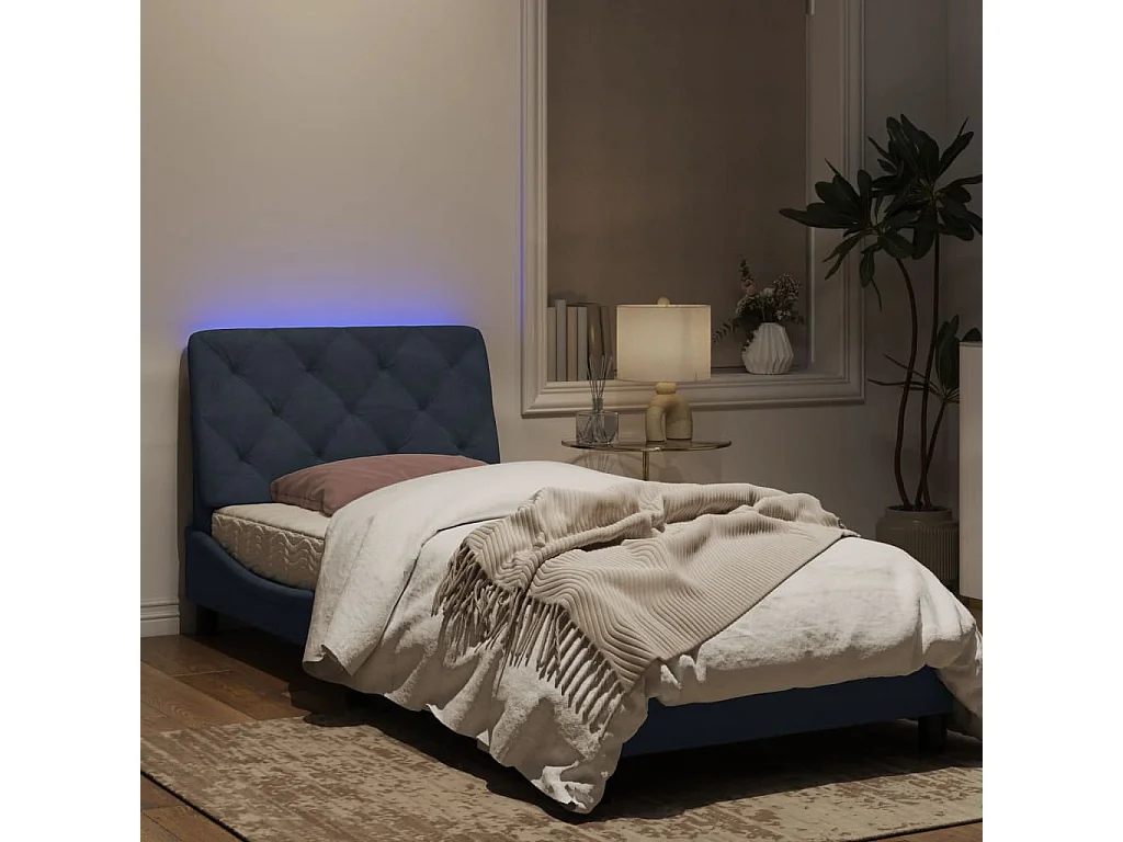 Estrutura de cama c/ luzes LED 80x200 cm veludo cinzento-escuro